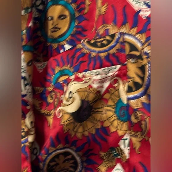 100% silk Tabasco robe one size fits most red with suns new with tag - Picture 5 of 6